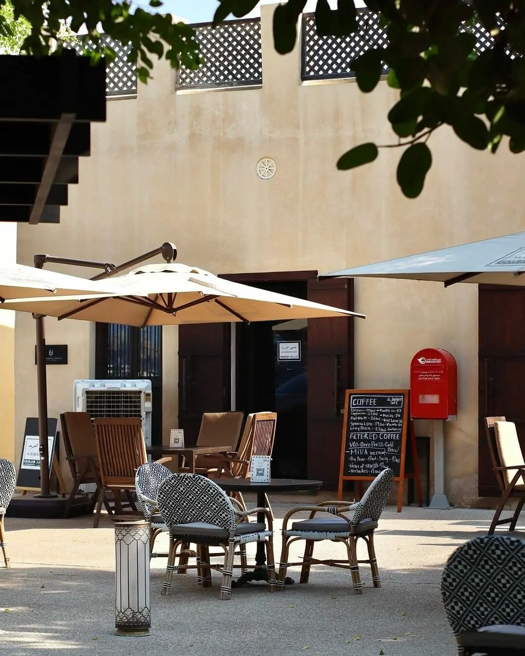 Outdoor dining terrace at Al Bareed Cafe